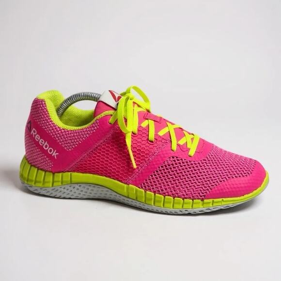 Reebok ZPrint Running Shoes AQ9669 - Pink & Yellow - Size 7 - Picture 1 of 11